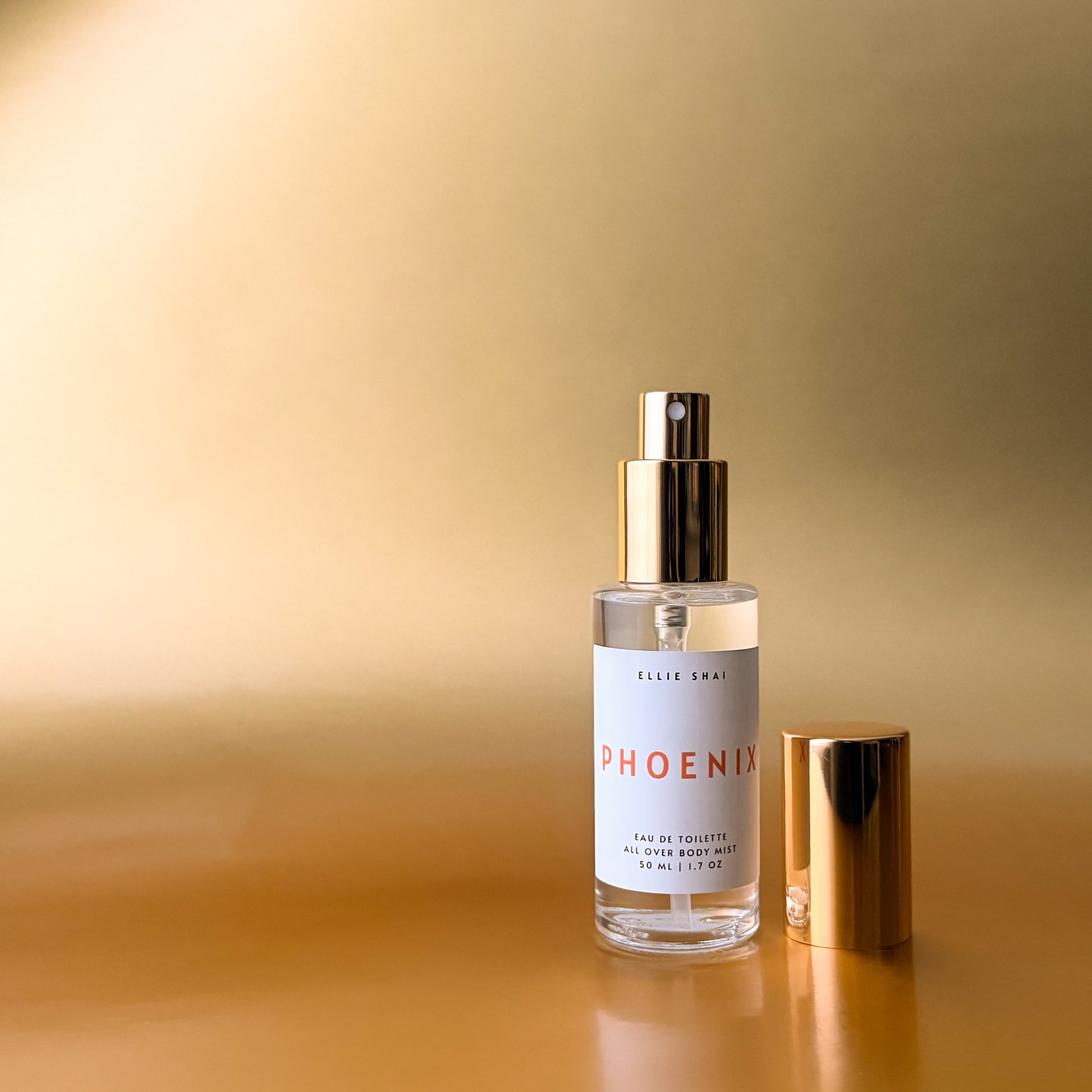 8 ml Body Mist Spray; Clear Glass Bottle with Gold Top and Sprayer; Lightweight Unisex Fragrance; Lavender, Vanilla, Black Currant, Amber Musk Aroma;